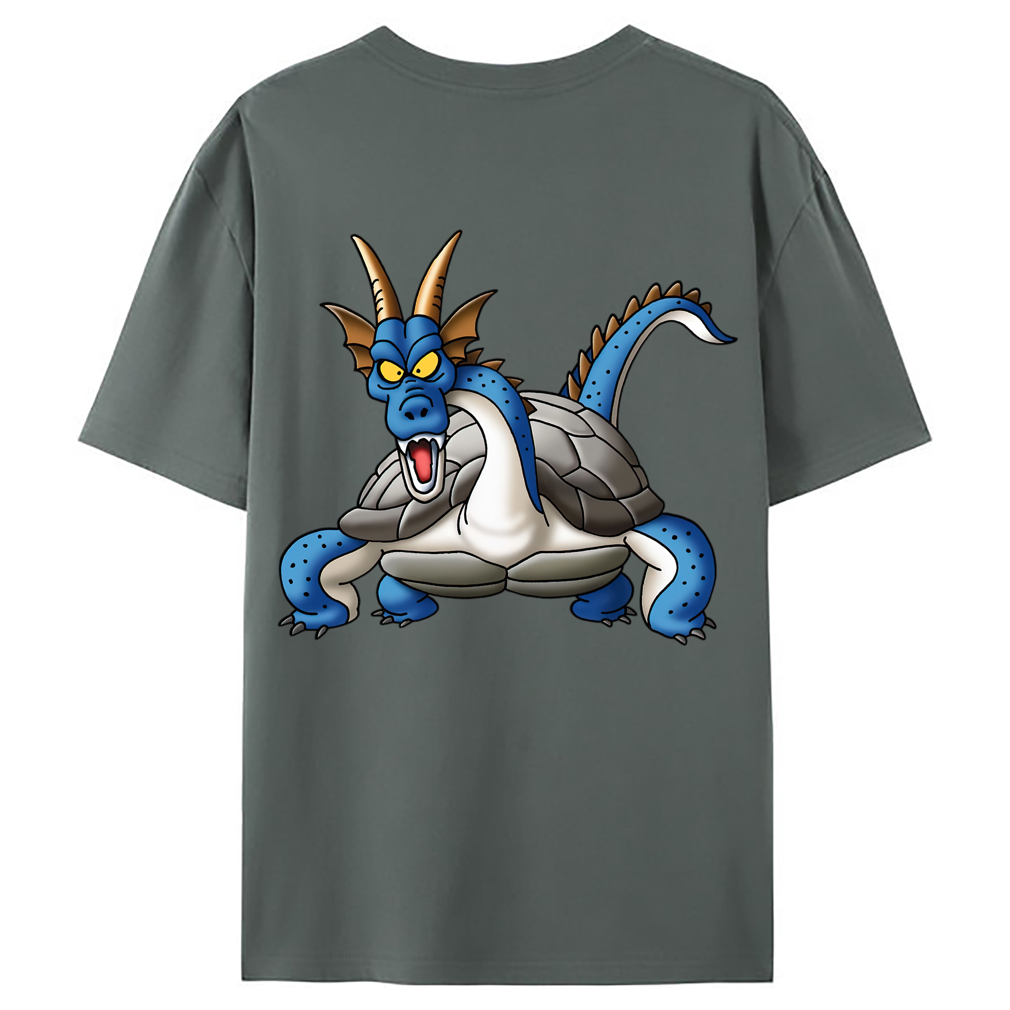 （画像用） ドラゴンクエスト Doragon Kuesuto Dragon Quest 綿100％ メンズ半袖Tシャツ（バックプリント） 通気性
